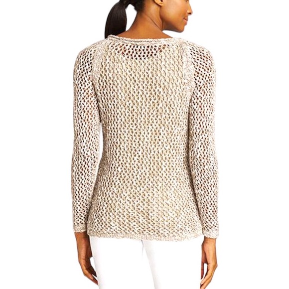 ⭐️🌟NWOT Lafayette 148 Melange Net Stitch Sweater XL - Picture 2 of 10